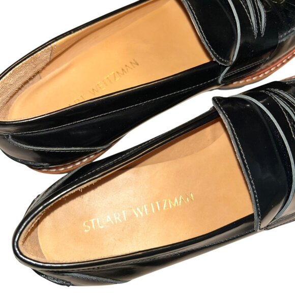 Stuart Weitzman NEW black lug sole tassel loafer shoes 9 - Picture 3 of 10